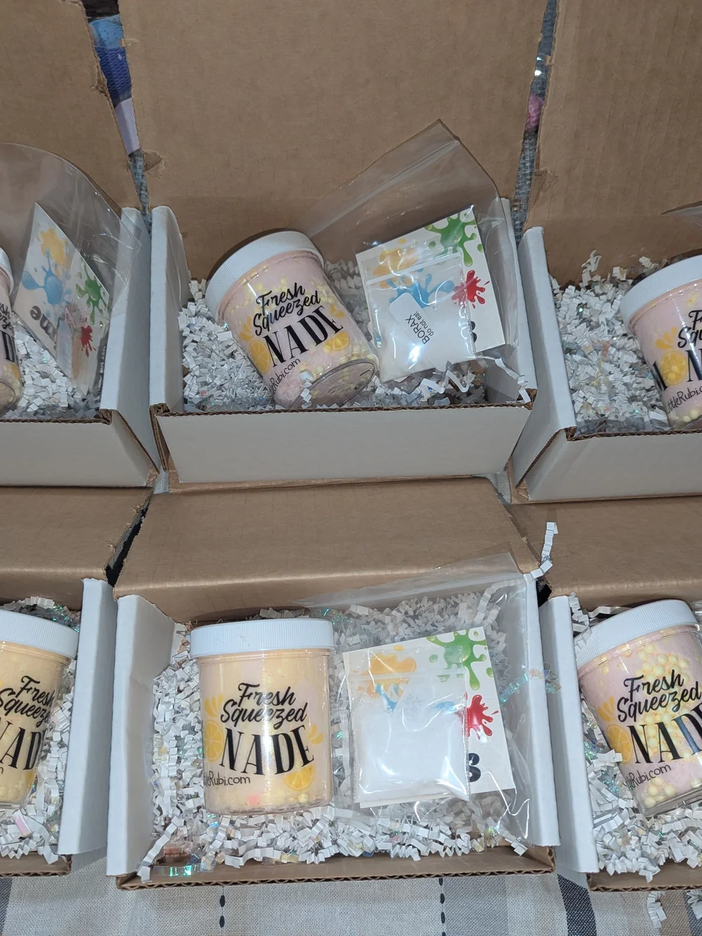 6 Boxes Slime Party Gift Box Favors Lemonade 🍋 Snow